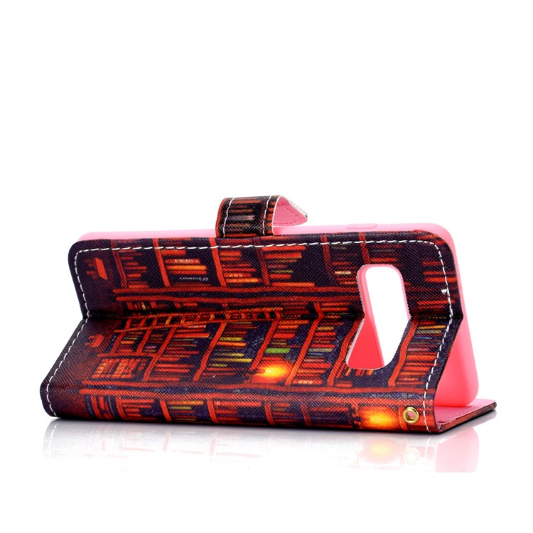 Pattern Printing Wallet Stand Leather Shell Case for Samsung Galaxy S10 Plus - Bookshelf-6