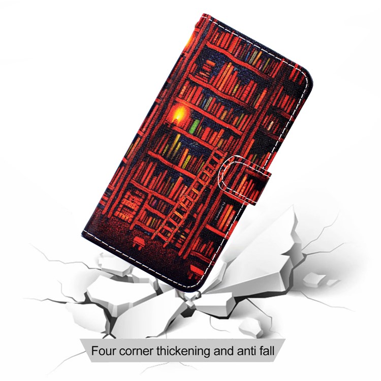 Patterned Leather Wallet Phone Flip Cover for Samsung Galaxy S10e - Bookshelf-9