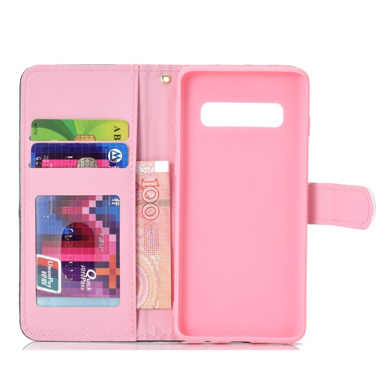 Patterned Leather Wallet Protection Cover for Samsung Galaxy S10 - Bookshelf-4