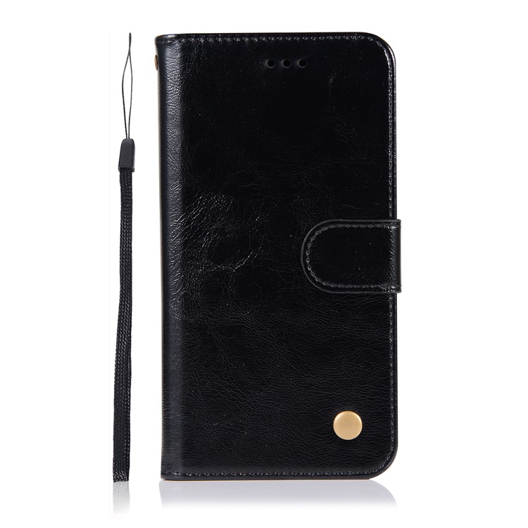 Vintage Premium PU Leather Wallet Case with Stand for Samsung Galaxy A70 - Black-2