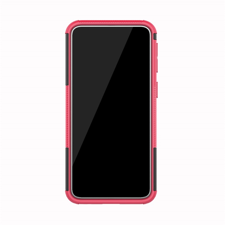 For Samsung Galaxy A40 Cool Tyre PC + TPU Hybrid Case with Kickstand - Rose-4