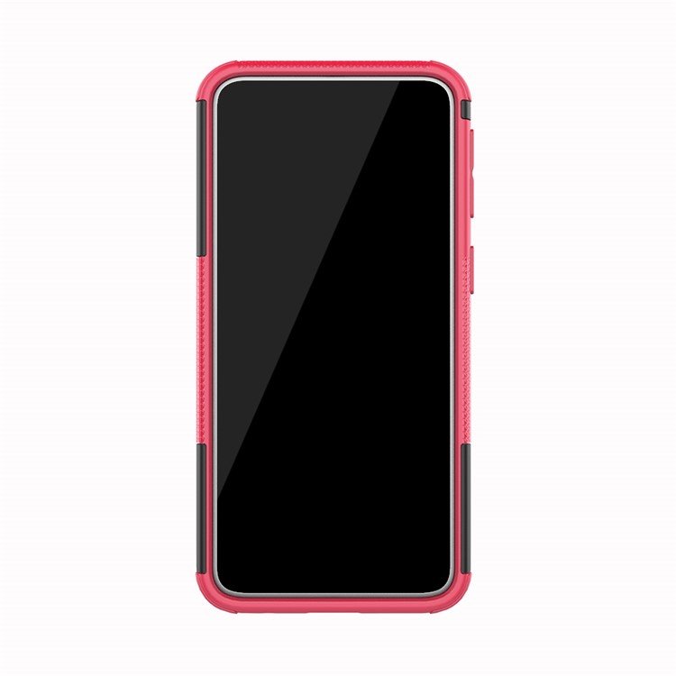 Per Samsung Galaxy A40 Cool Tire PC + Custodia Ibrida TPU Con Cavalletto - Rosa