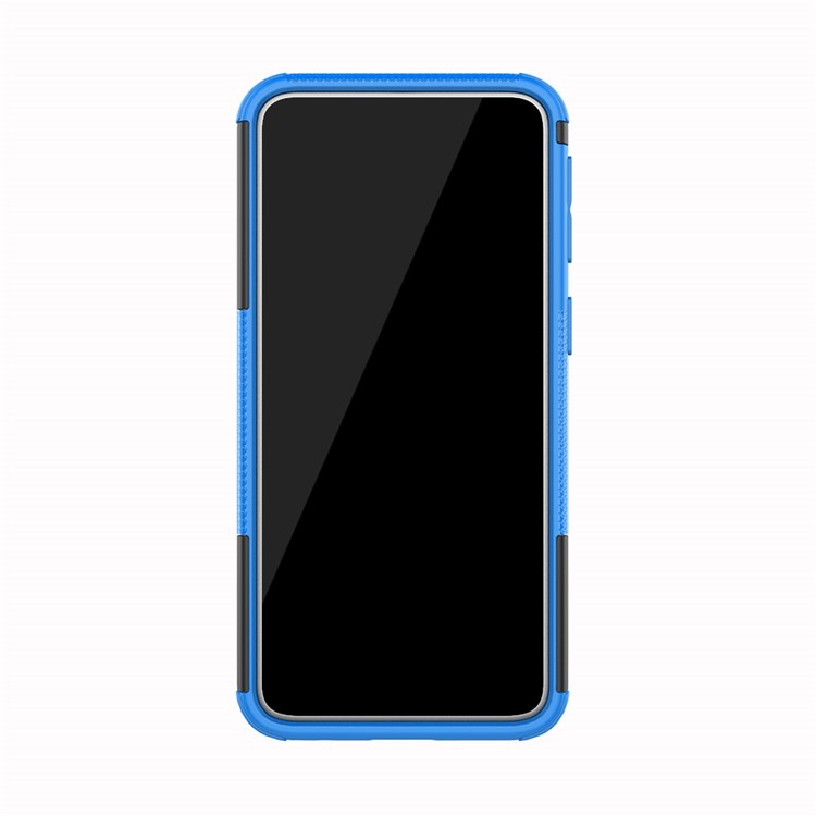 Para Samsung Galaxy A40 Cool Pneu PC + TPU Hybrid Case Com Kickstand - Azul