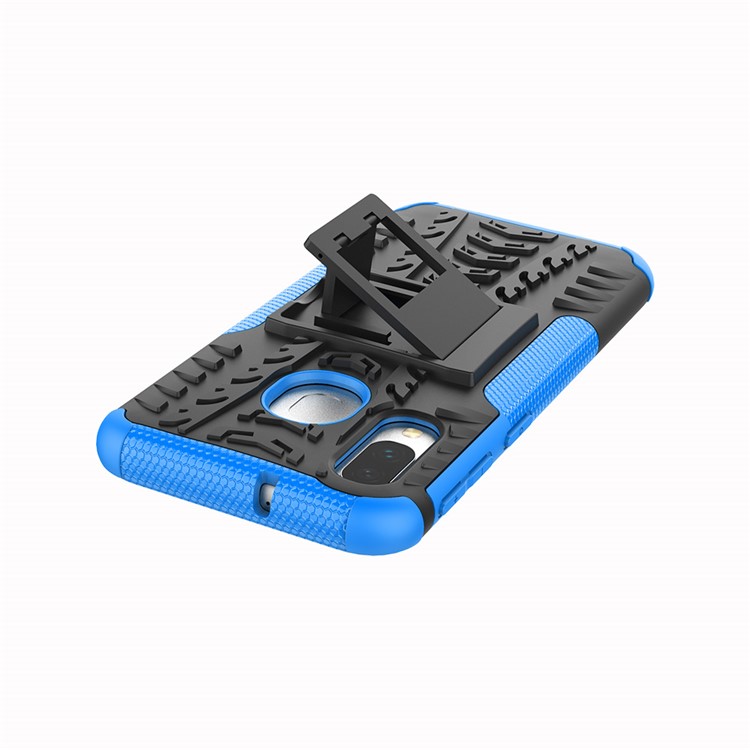 Für Samsung Galaxy A40 Cool Tire PC + TPU Hybrid -hülle Mit Stand - Blau-8