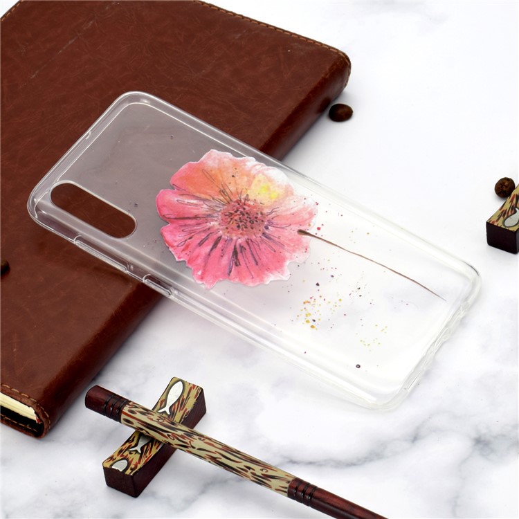 Padrão De Impressão TPU Soft Case Capa Para Samsung Galaxy A70 - Flor-6