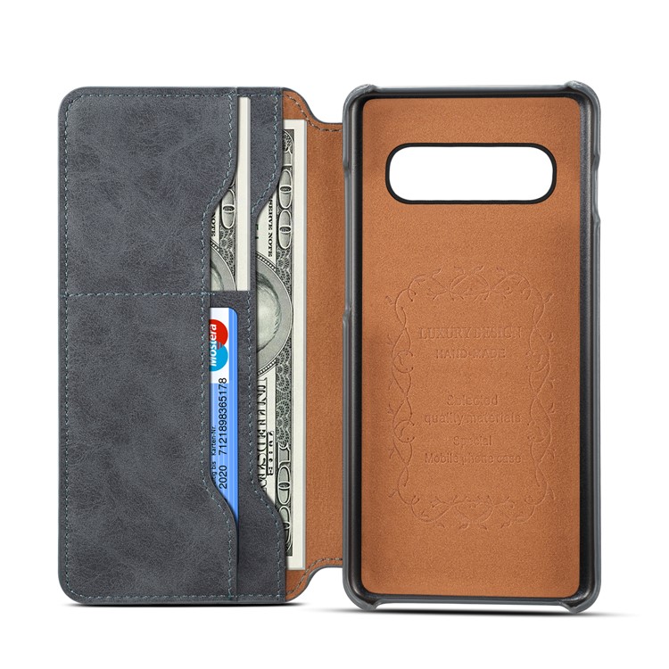 PU Leather Protection Cell Phone Cover with Wallet for Samsung Galaxy S10 Plus - Dark Grey-5