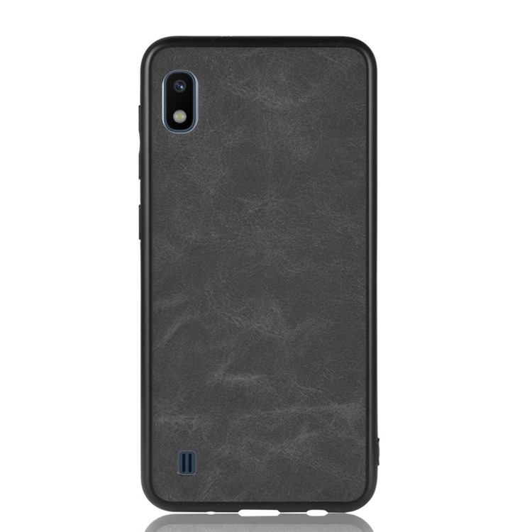 Leather Coated TPU Case for Samsung Galaxy A10 - Black-2