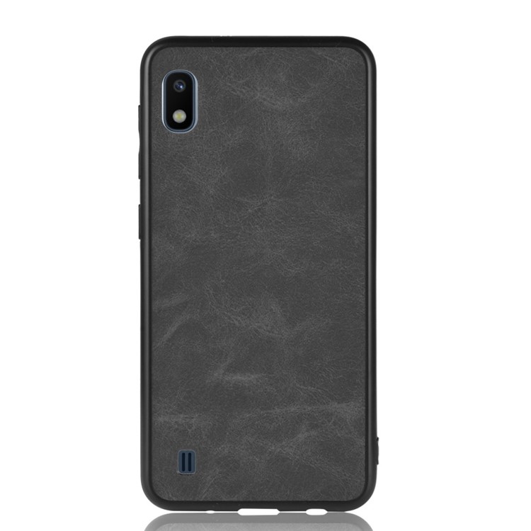 Leather Coated TPU Case for Samsung Galaxy A10 - Black-2