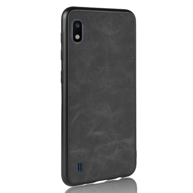 Leather Coated TPU Case for Samsung Galaxy A10 - Black-3