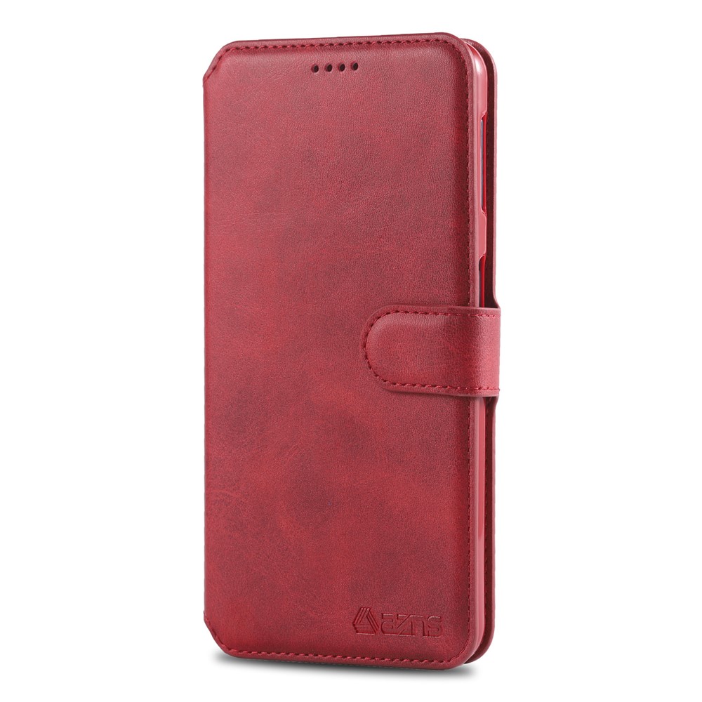 Étui de Téléphone Mobile en Cuir Azns Pour Samsung Galaxy A50 / A50 / A30 - Rouge