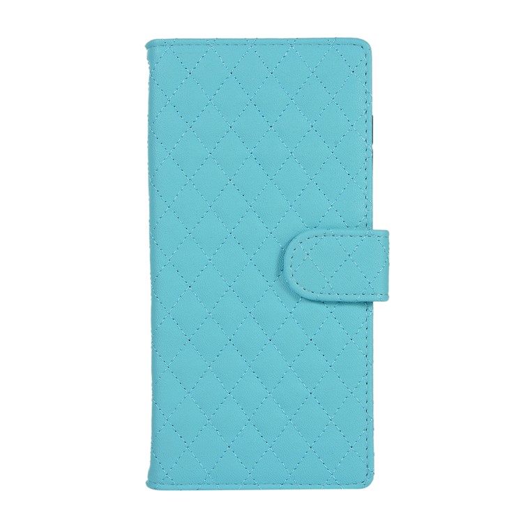 

Grid Pattern Leather Wallet Stand Case for Samsung Galaxy A50/A50s/A30s - Baby Blue, Galaxy A50s