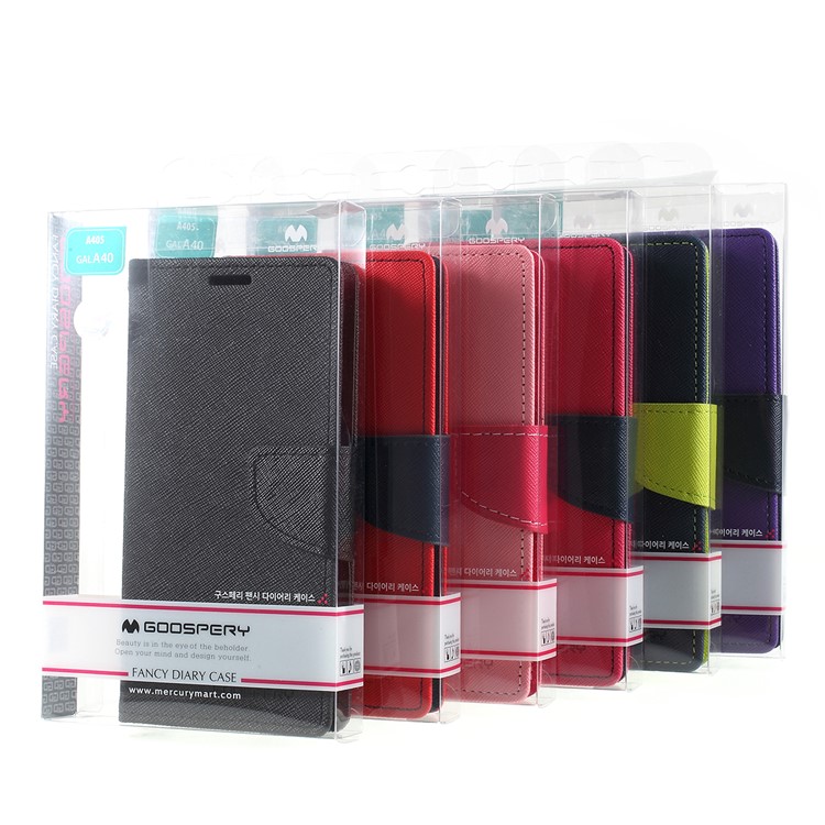 MERCURY GOOSPERY Leather Wallet Case for Samsung Galaxy A40 - Black-10