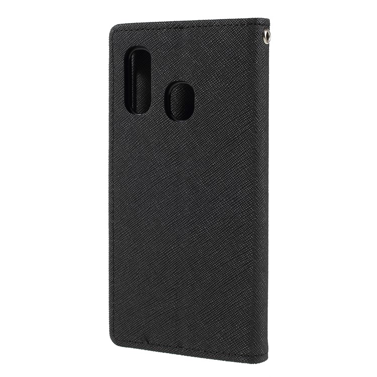 MERCURY GOOSPERY Leather Wallet Case for Samsung Galaxy A40 - Black-2