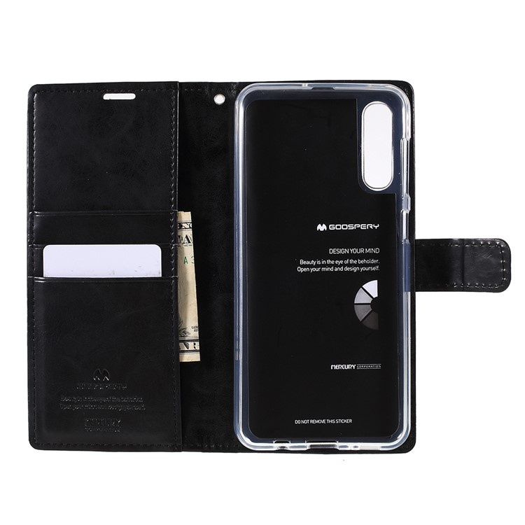 MERCURY GOOSPERY Blue Moon Wallet Leather Phone Cover for Samsung Galaxy A50 - Black-9