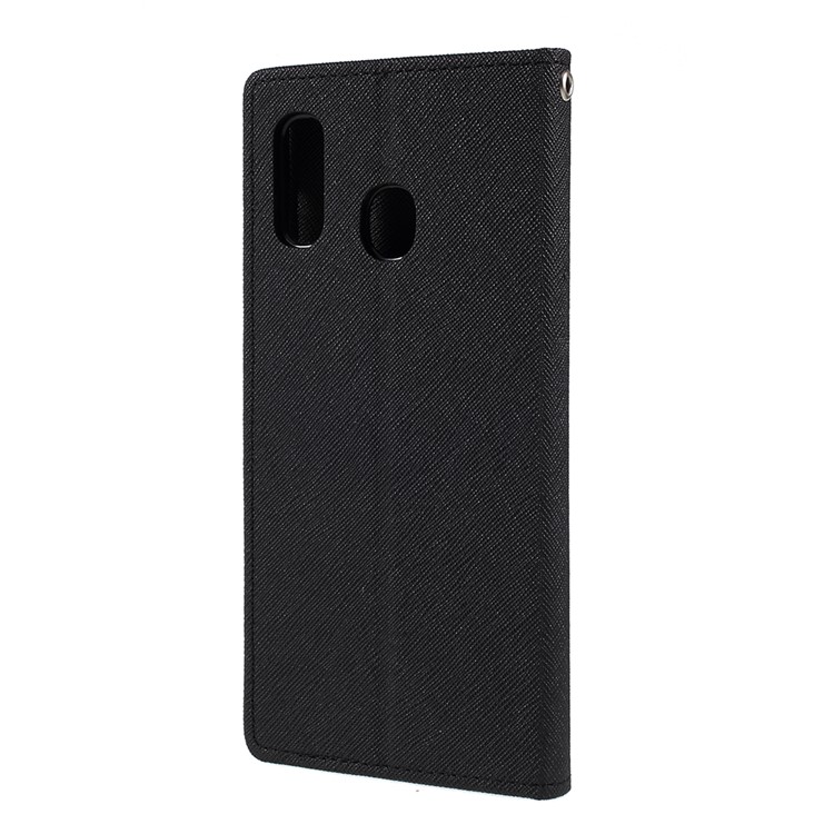 MERCURY GOOSPERY Fancy Diary Leather Wallet Case for Samsung Galaxy A20/A30 - Black-2