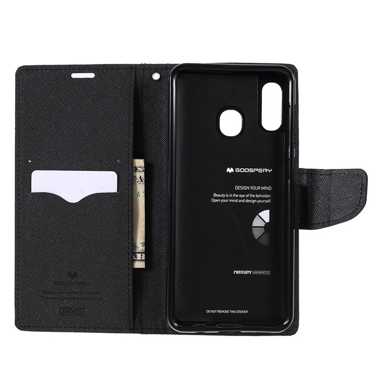 MERCURY GOOSPERY Fancy Diary Leather Wallet Case for Samsung Galaxy A20/A30 - Black-9