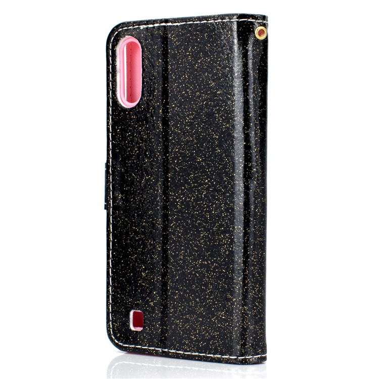 Flash Powder Leather Wallet Stand Case for Samsung Galaxy M10 - Black-6