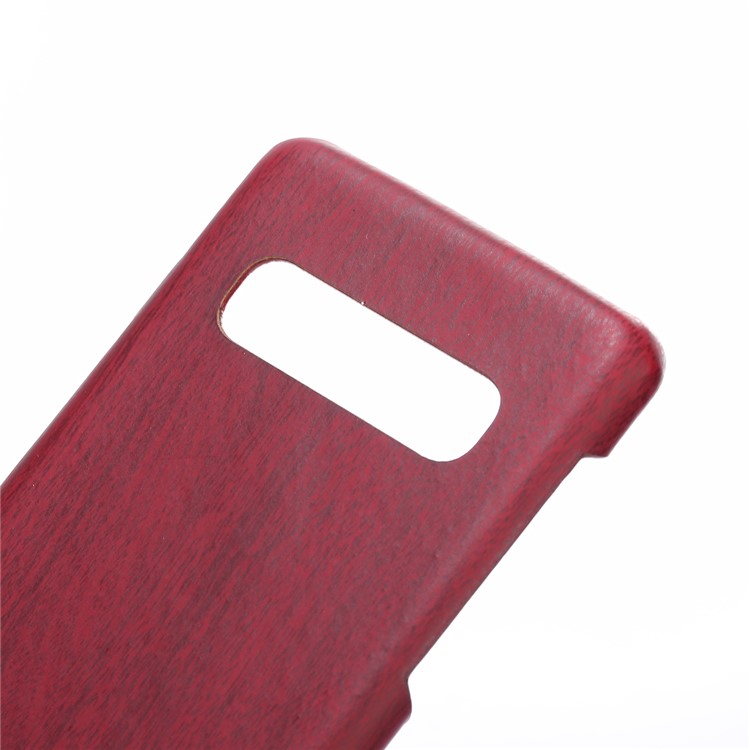 Caixa De Telefone De Madeira Dura Do Telefone Do Plutônio Revestido De Couro Do PC Da Textura Para A Galáxia S10 De Samsung - Vermelho-3