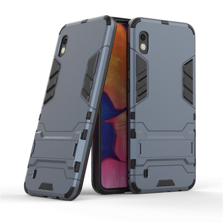 Cool Guard PC + TPU Hybrid Case with Kickstand for Samsung Galaxy A10 - Dark Blue-1