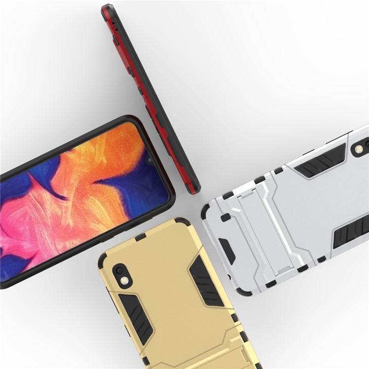 Cool Guard PC + TPU Hybrid Case with Kickstand for Samsung Galaxy A10 - Gold-2