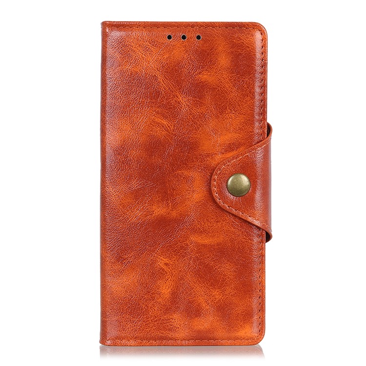 Textured PU Leather Wallet Stand Phone Case for Samsung Galaxy A60 - Orange-3