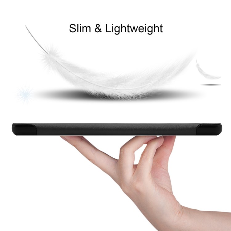 Tri-fold Stand Leather Smart Tablet Cover for Samsung Galaxy Tab A 8.0 (2019) with S Pen P200 P205 - Black-2