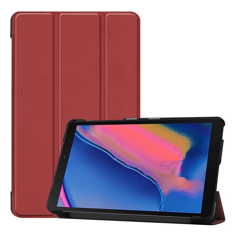 

Tri-fold Stand Leather Smart Tablet Cover for Samsung Galaxy Tab A 8.0 (2019) with S Pen P200 P205 - Brown, Galaxy Tab A 8.0 (2019) with S Pen P200