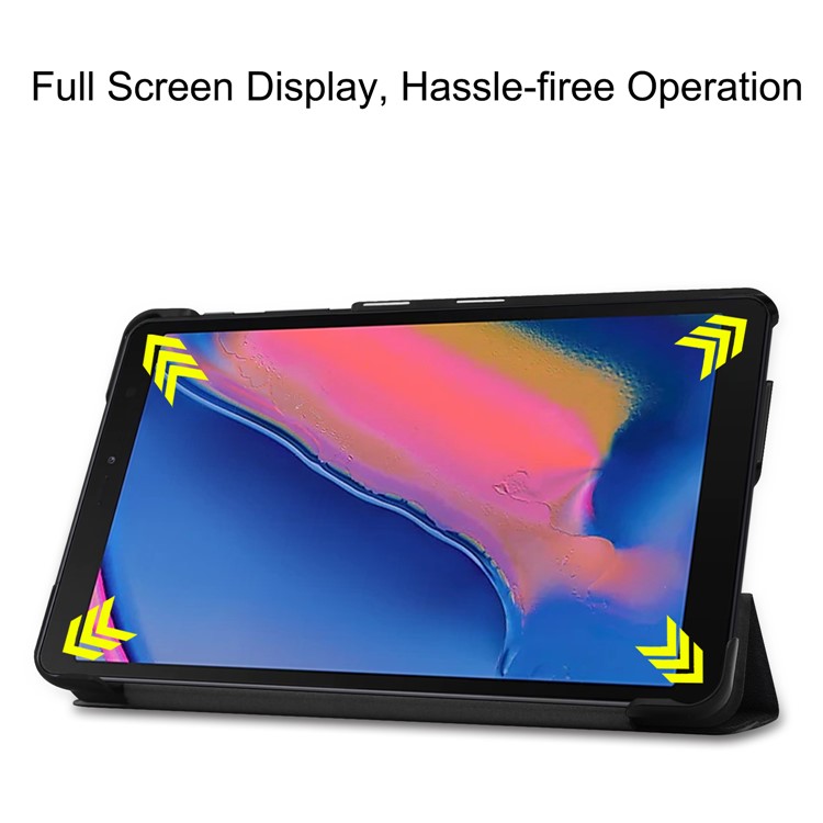 Patterned Tri-fold Stand Leather Smart Case for Samsung Galaxy Tab A 8.0 (2019) with S Pen P200 P205 - Do Not Touch Me-4
