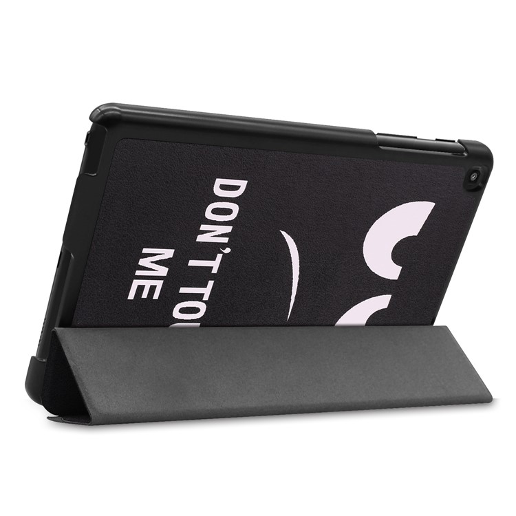 Patterned Tri-fold Stand Leather Smart Case for Samsung Galaxy Tab A 8.0 (2019) with S Pen P200 P205 - Do Not Touch Me-5