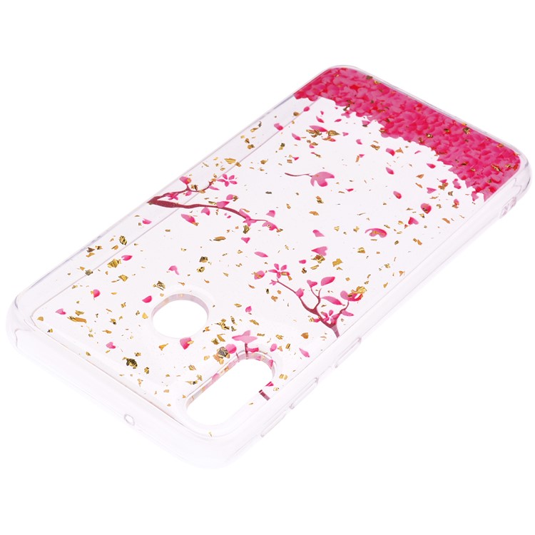 Glitter Sequins Inlaid Patterned TPU Phone Cover for Samsung Galaxy M30 - Falling Flowers-4