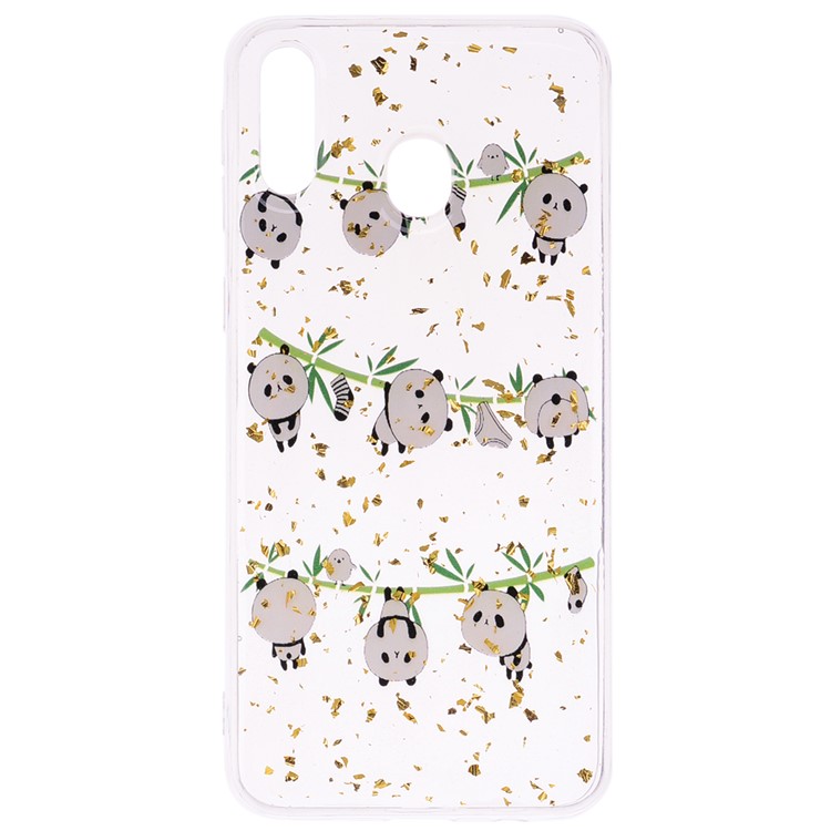 Glitter Sequins Inlaid Patterned TPU Phone Cover for Samsung Galaxy M30 - Pandas-2