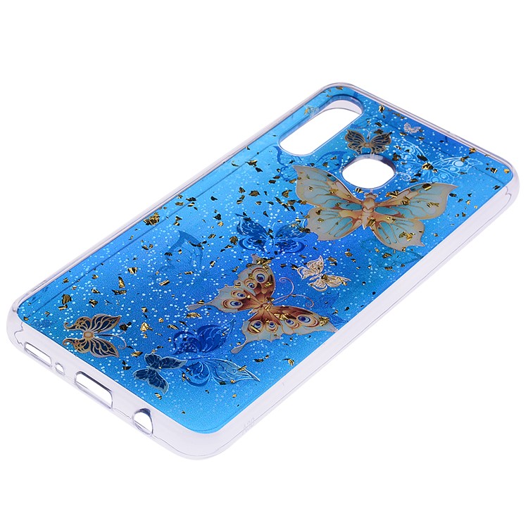 Glitter Sequins Inlaid Patterned TPU Phone Cover for Samsung Galaxy A30 / A20 - Butterflies-3