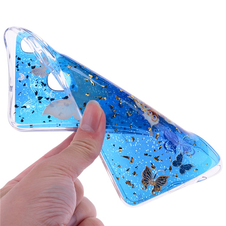 Glitter Sequins Inlaid Patterned TPU Phone Cover for Samsung Galaxy A30 / A20 - Butterflies-5