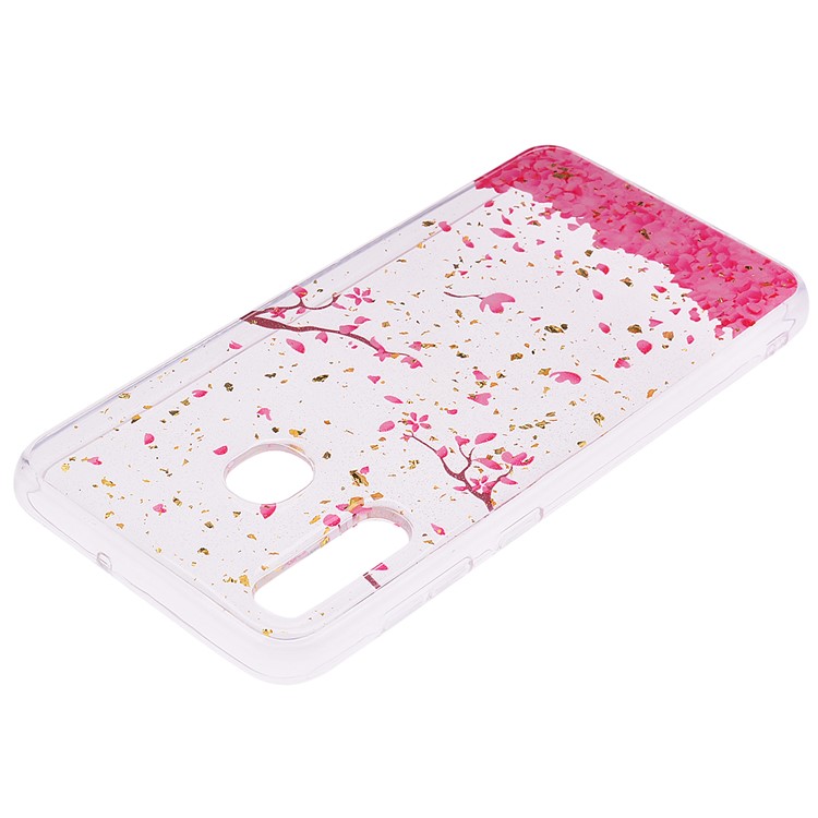 Glitter Sequins Inlaid Patterned TPU Phone Cover for Samsung Galaxy A30 / A20 - Falling Flowers-4