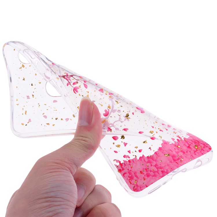 Glitter Sequins Inlaid Patterned TPU Phone Cover for Samsung Galaxy A30 / A20 - Falling Flowers-5