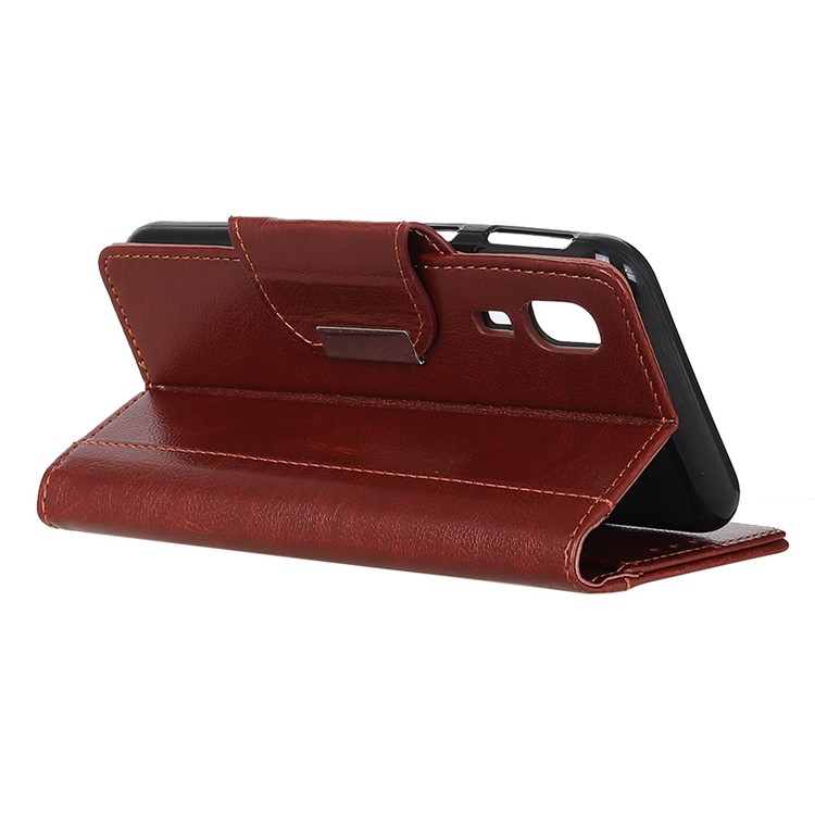 Textured PU Leather Magnetic Wallet Shell for Samsung Galaxy A2 Core - Red-11