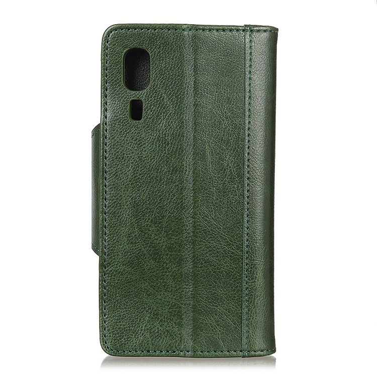 Textured PU Leather Magnetic Wallet Shell for Samsung Galaxy A2 Core - Green-10
