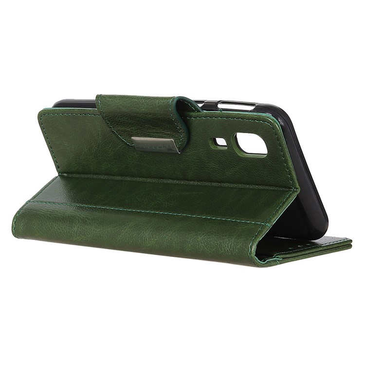 Textured PU Leather Magnetic Wallet Shell for Samsung Galaxy A2 Core - Green-11