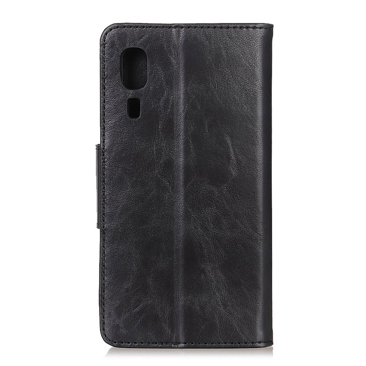 Crazy Horse Split Leather Wallet Protection Shell for Samsung Galaxy A2 Core - Black-10