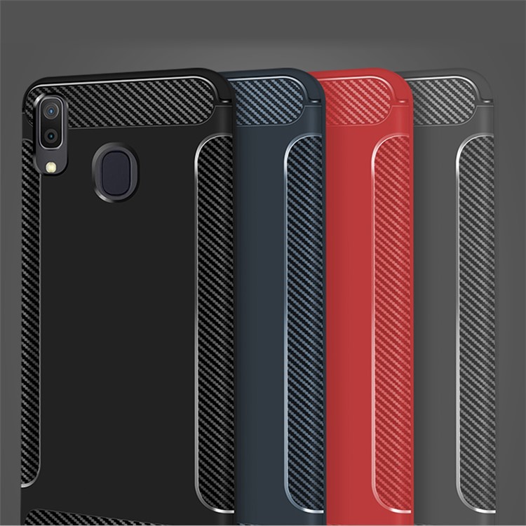 Carbon Fiber Texture Matte TPU Phone Case for Samsung Galaxy A20/A30 - Black-10