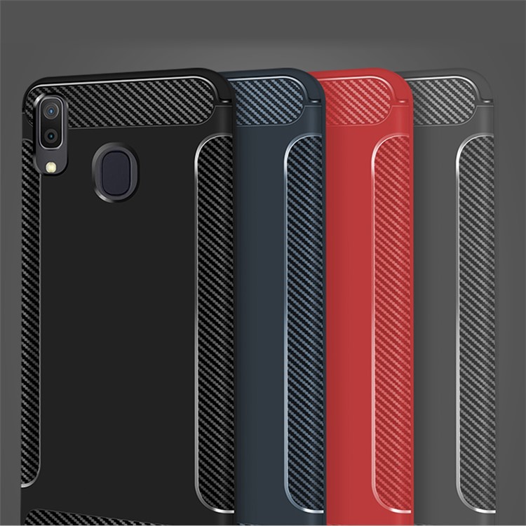 Carbon Fiber Texture Matte TPU Phone Case for Samsung Galaxy A20/A30 - Black-10