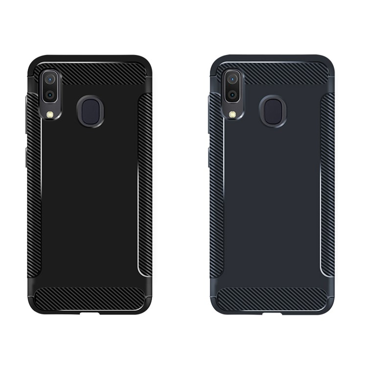 Carbon Fiber Texture Matte TPU Phone Case for Samsung Galaxy A20/A30 - Black-2