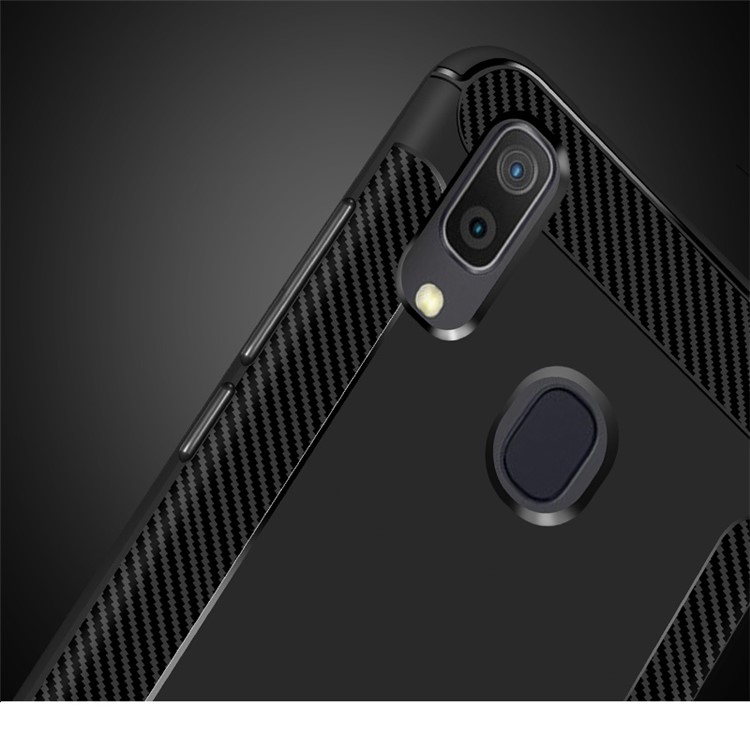 Carbon Fiber Texture Matte TPU Phone Case for Samsung Galaxy A20/A30 - Black-4