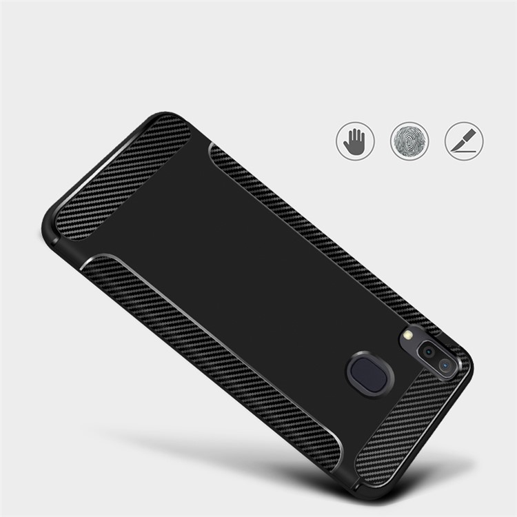 Carbon Fiber Texture Matte TPU Phone Case for Samsung Galaxy A20/A30 - Black-6