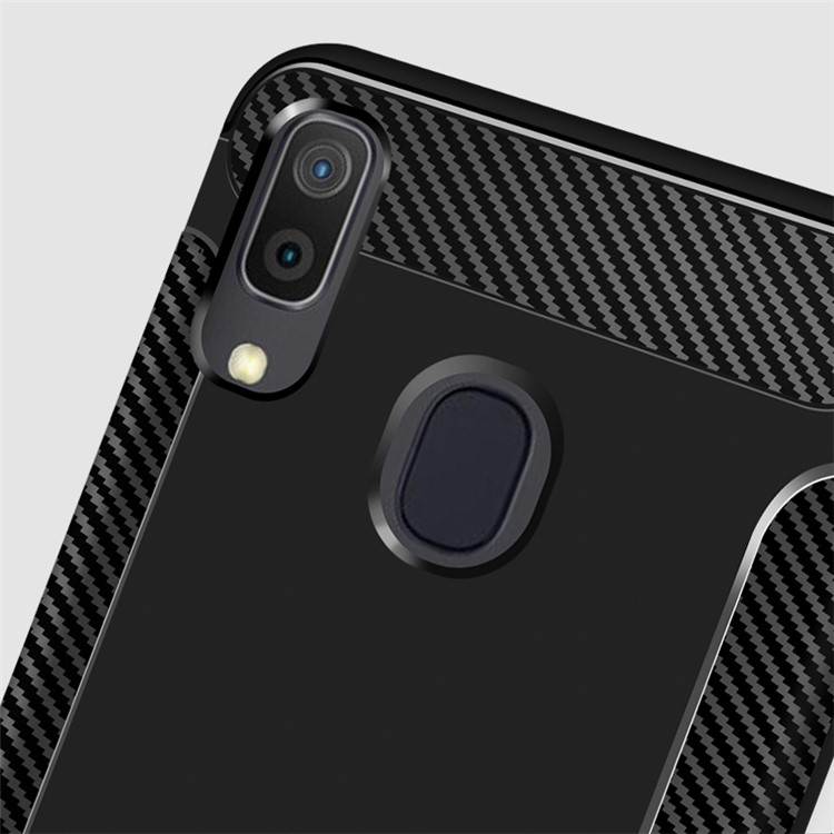 Carbon Fiber Texture Matte TPU Phone Case for Samsung Galaxy A20/A30 - Black-7