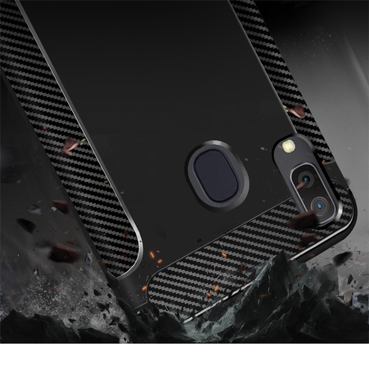 Carbon Fiber Texture Matte TPU Phone Case for Samsung Galaxy A20/A30 - Black-8