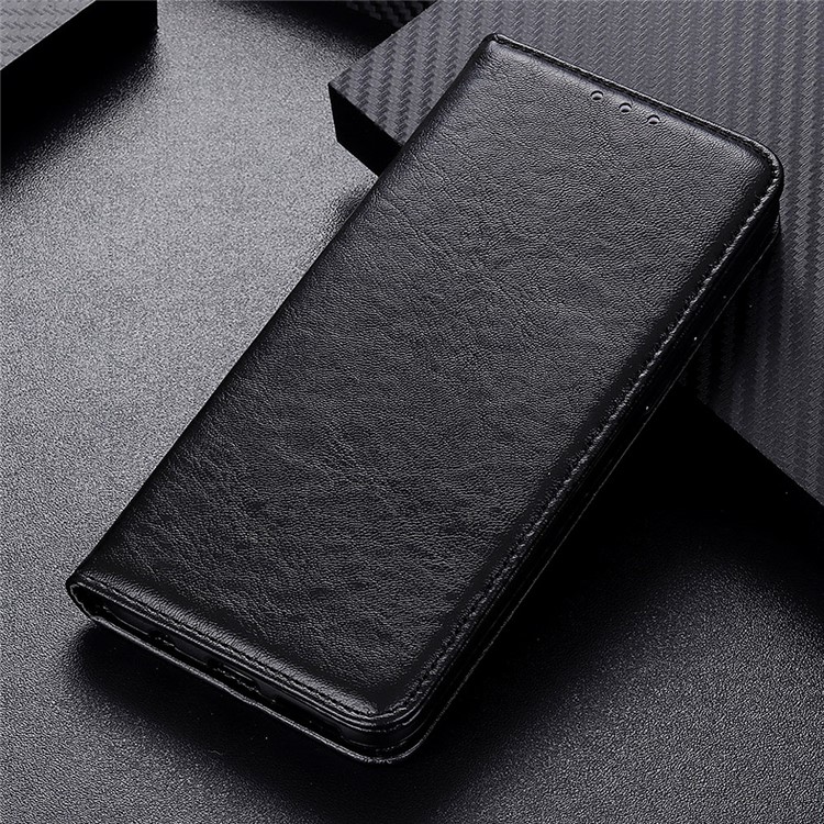 Auto-absorbed Crazy Horse PU Leather Stand Cover for Samsung Galaxy A70 - Black-7