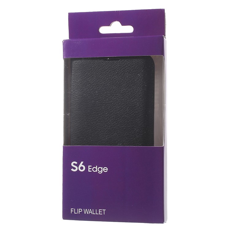 Litchi Кожаный Чехол Для Кожи Для Галактики Samsung S6 Край G925 - Черный-9