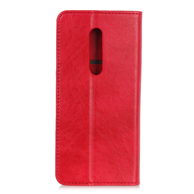 Auto-absorbed Crazy Horse Leather Wallet Stand Case for OnePlus 7 - Red-5