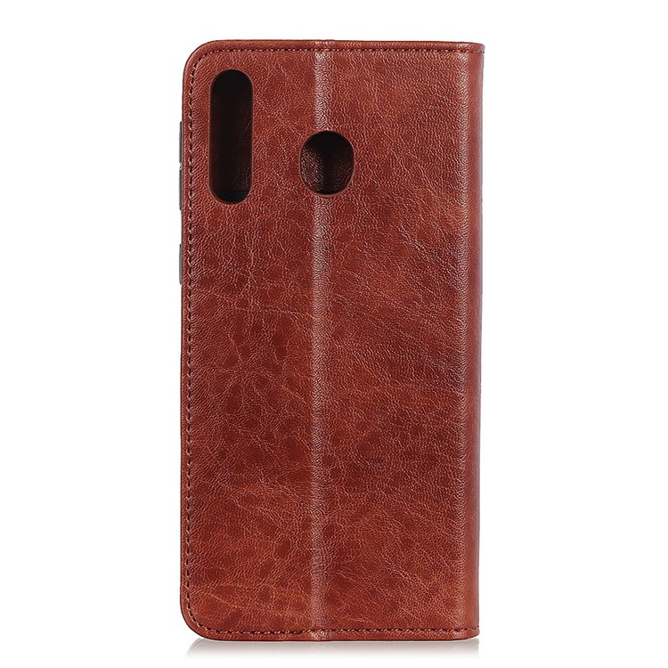 Auto-absorbed Crazy Horse Leather Wallet Case for Huawei Y6 (2019, with Fingerprint Sensor) / Y6 Prime (2019) - Brown-5